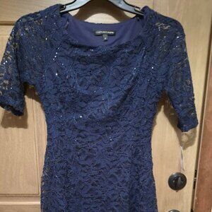 BRAND NEW CHRIS MCLAUGHLIN WOMEN'S SPARKLY NAVY SEQUIN DRESS SIZE 6